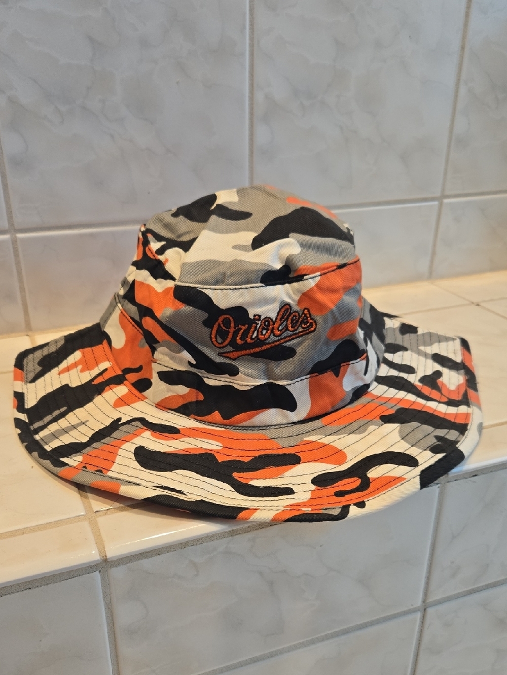 Orioles Camo Bucket Floppy Hat - Orange, Black & Gray